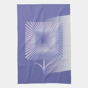 Violet square flower tea towel