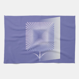 Violet square flower tea towel