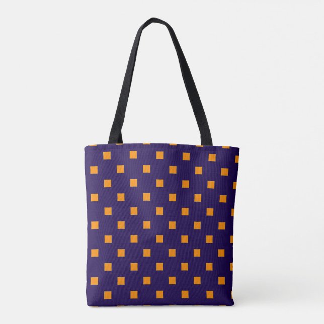 Violet Squared Pattern Tote Bag (Back)