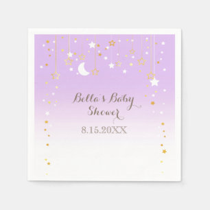 Violet Stars Moon Baby Shower Napkin