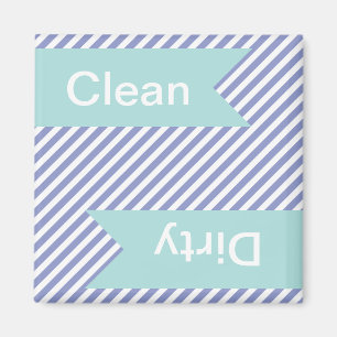Violet Striped Clean - Dirty Dishwasher Magnets
