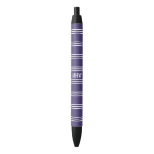 Violet Stripes custom monogram pens