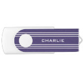 Violet Stripes custom monogram USB drives (Front)