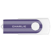 Violet Stripes custom monogram USB drives (Back)