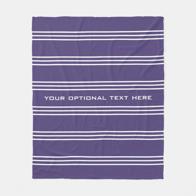 Violet Stripes custom text fleece blankets (Front)