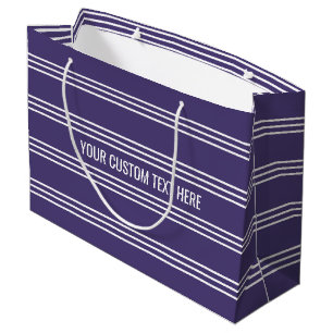 Violet Stripes custom text gift bag