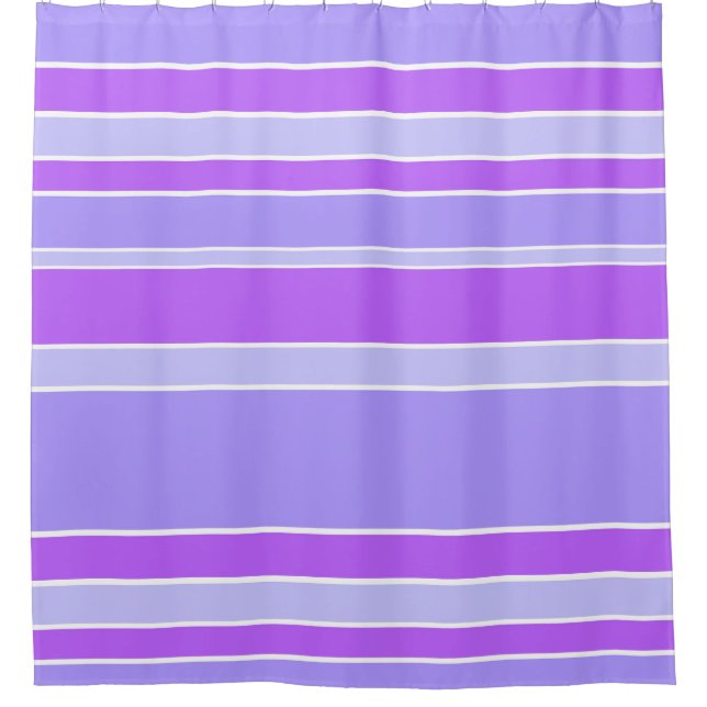 Violet stripes shower curtain (Front)