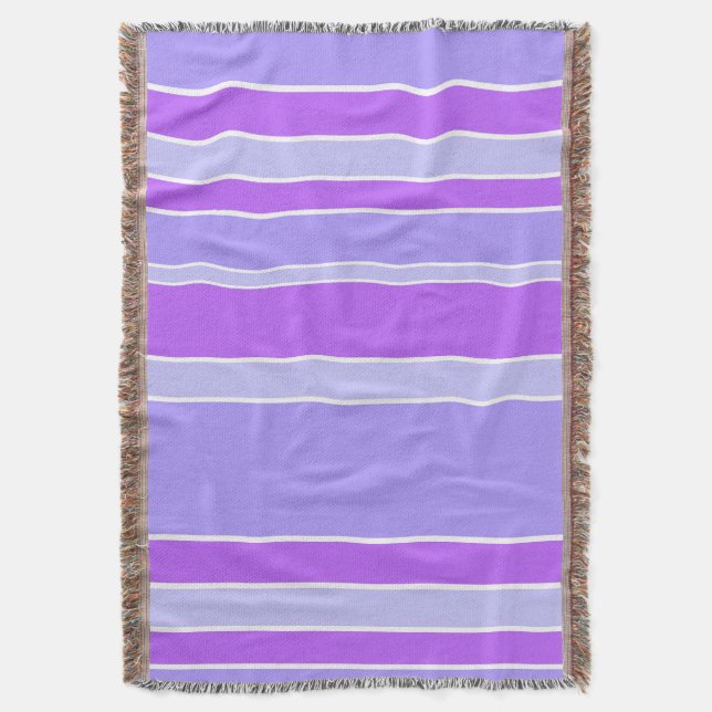 Violet stripes throw blanket (Front Vertical)