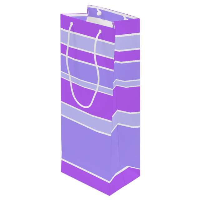 Violet stripes wine gift bag (Back Angled)