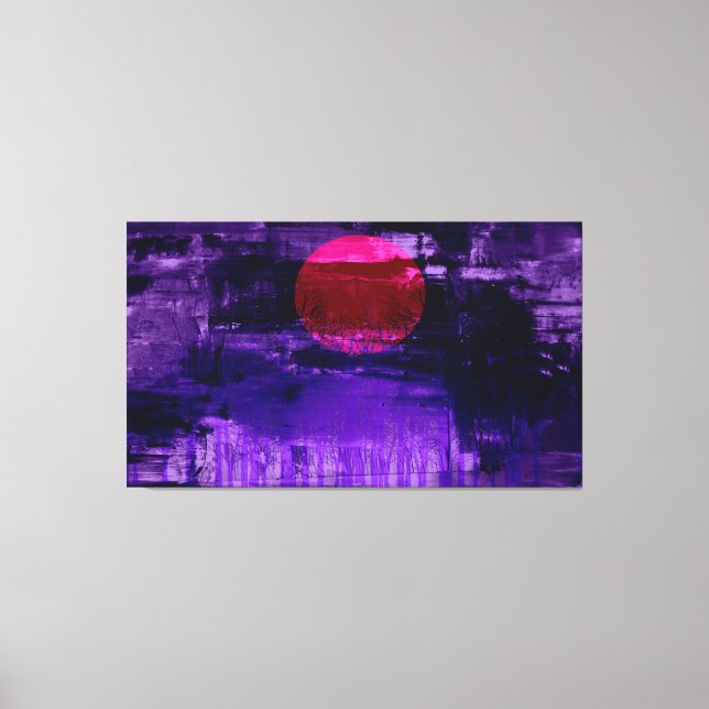 Violet Sunset Abstract Painting 2 Canvas Print (Front)