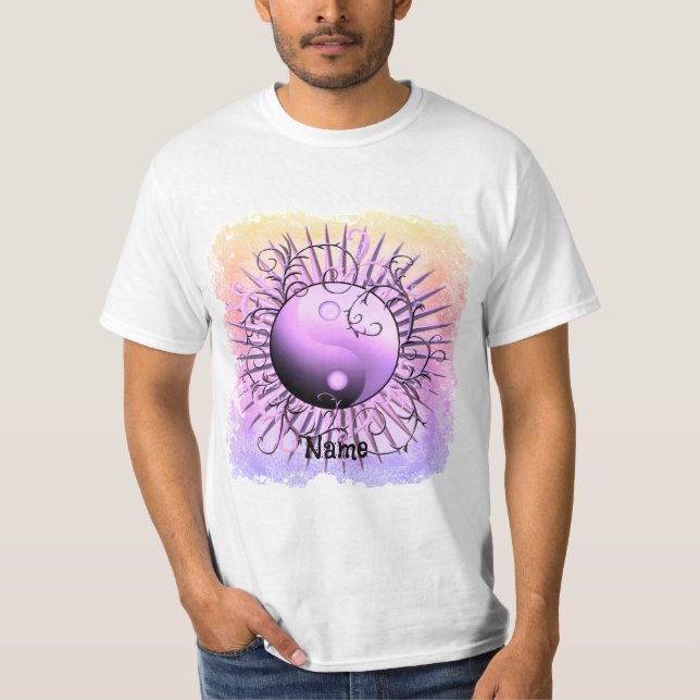 Violet Swirl Yin Yang  T-Shirt (Front)