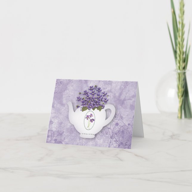 Violet Teapot Note Card (Front)