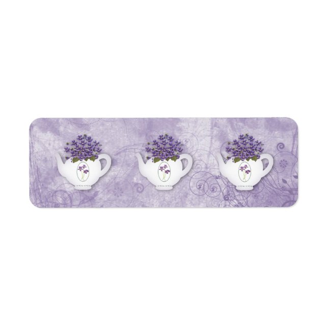 Violet Teapots Sticker (Front)