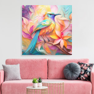 Violet Throated Songbird Fantasy Bird Canvas Print