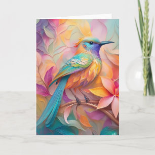 Violet Throated Songbird Fantasy Bird Card