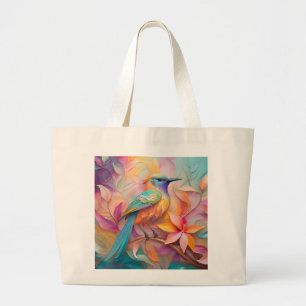 Violet Throated Songbird Fantasy Bird Large Tote Bag