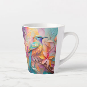 Violet Throated Songbird Fantasy Bird Latte Mug