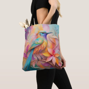Violet Throated Songbird Fantasy Bird Tote Bag