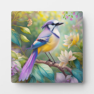 Violet Tufted Jay Fantasy Bird Plaque