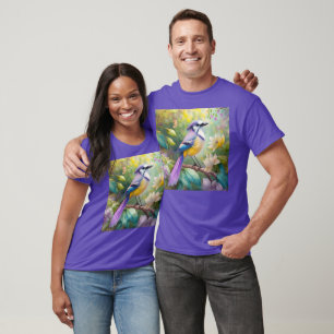Violet Tufted Jay Fantasy Bird T-Shirt