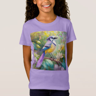 Violet Tufted Jay Fantasy Bird T-Shirt