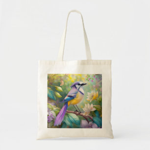 Violet Tufted Jay Fantasy Bird Tote Bag