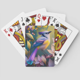 Violet Tufted Yellow Breasted Fantasy Bird Playing Cards