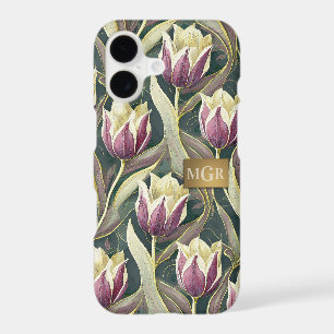 Violet Tulip Elegance - Art Nouveau Botanical
