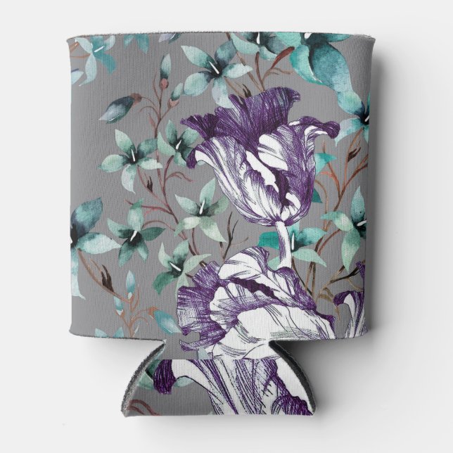 Violet Tulips: Grey Wildflowers Can Cooler (Front)