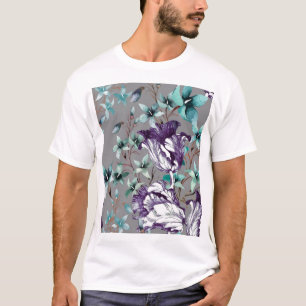Violet Tulips: Grey Wildflowers T-Shirt