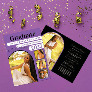 Violet Typography Photo Graduation Announcement