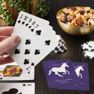 Violet Unicorn Wedding Favour Card Deck
