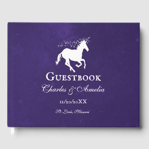 Violet Unicorn Wedding Guestbook