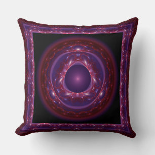 Violet visionary fractal ornament cushion