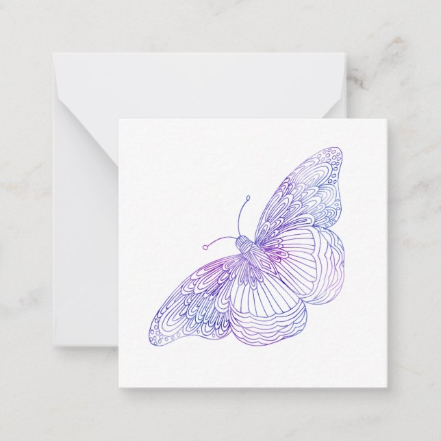 Violet Watercolor Butterfly Card (Front)
