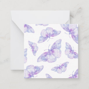 Violet Watercolor Butterfly Pattern Card