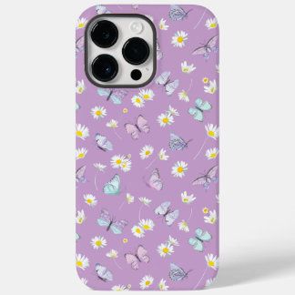 Violet Watercolor Daisy and Butterfly Case-Mate iPhone 14 Pro Max Case