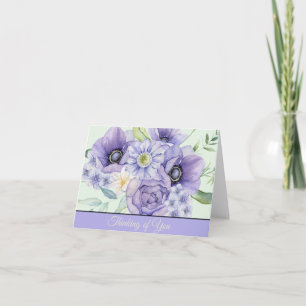 Violet watercolor floral customizable note card