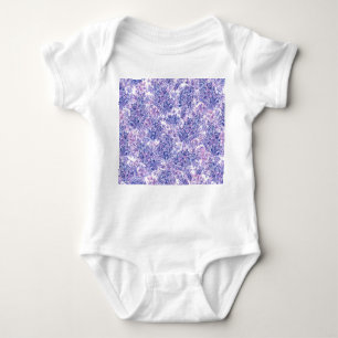 Violet watercolor lilac flowers baby bodysuit