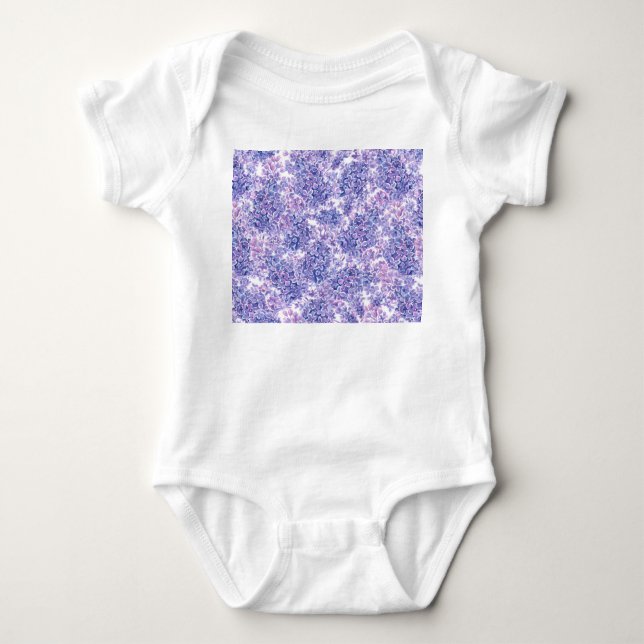 Violet watercolor lilac flowers baby bodysuit (Front)