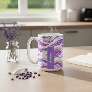 Violet Wave Pattern Coffee Mug