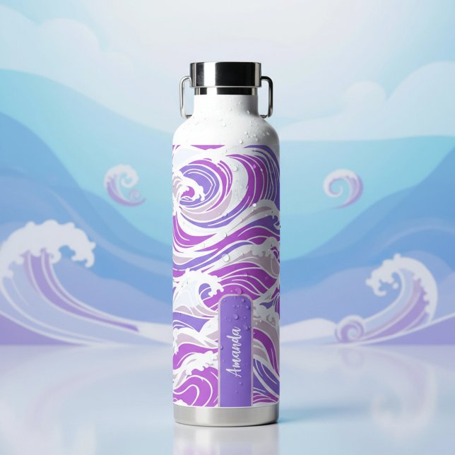 Violet Wave Pattern Water Bottle (Creator Uploaded)
