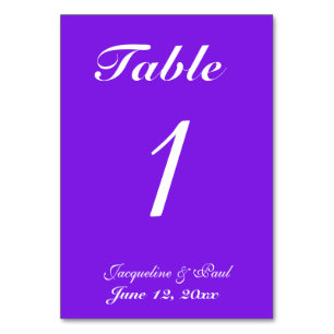 Violet Wedding Table Number