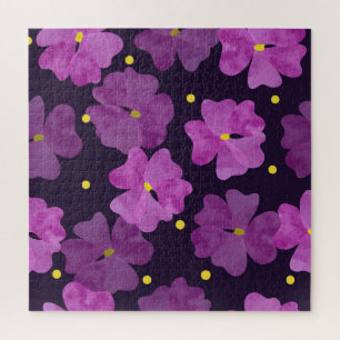 Violet Whispers: Floral Watercolor Elegance Jigsaw Puzzle
