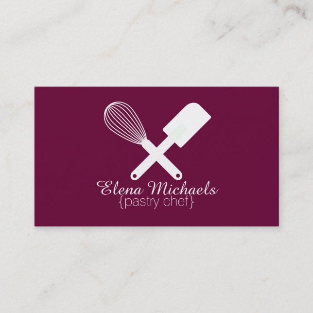 Violet & White Bakery Business Card (Front)