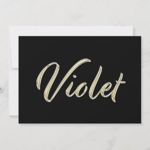 Violet white Handwriting Card