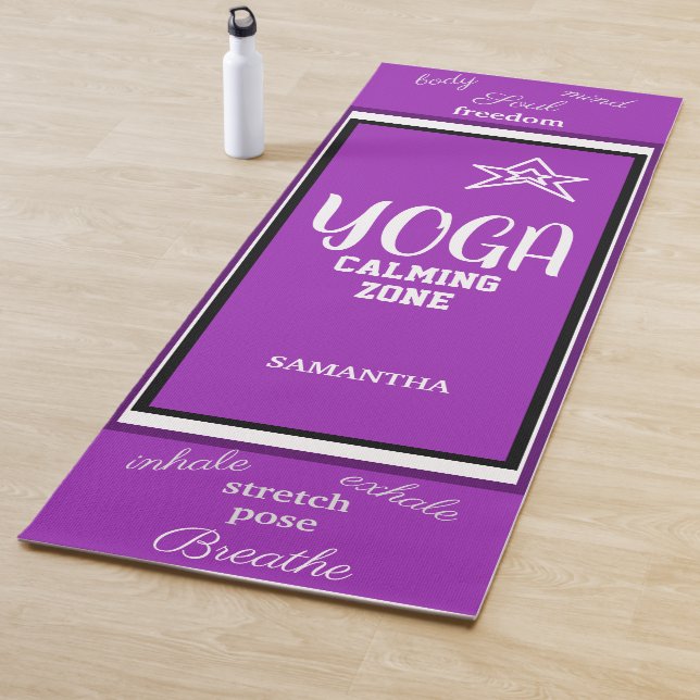 Violet White Star Name Yoga Mat (In Situ)