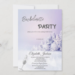 Violet Winter Landscape Forest Bachelorette   Invitation