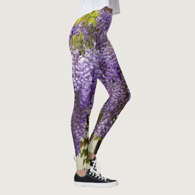Violet Wisteria Flowers Leggings (Right)