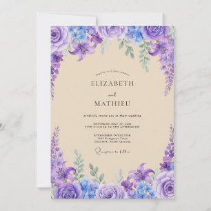 Violet Wisteria Wedding Invitation